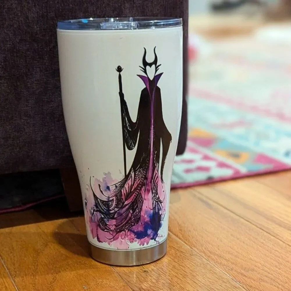 30 Oz Disney Maleficent‎ w/ Lid Coffee Cup Mug Stainless Steel Insulated Tumbler
